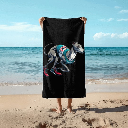 Marathon Master: Greyhound's Race Day Beach Towels