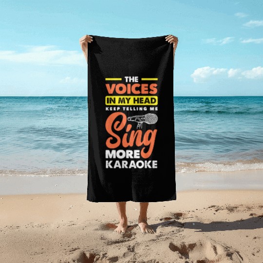 Funny Karaoke Singer Singing Musician Karaoke Gift Beach Towels