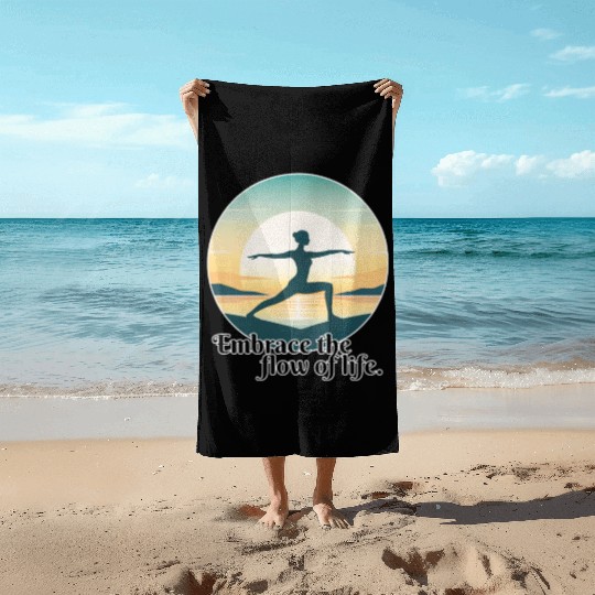 Sunrise Yoga Pose Beach Towels