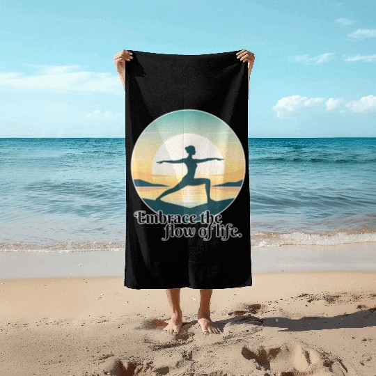 Sunrise Yoga Pose Beach Towels