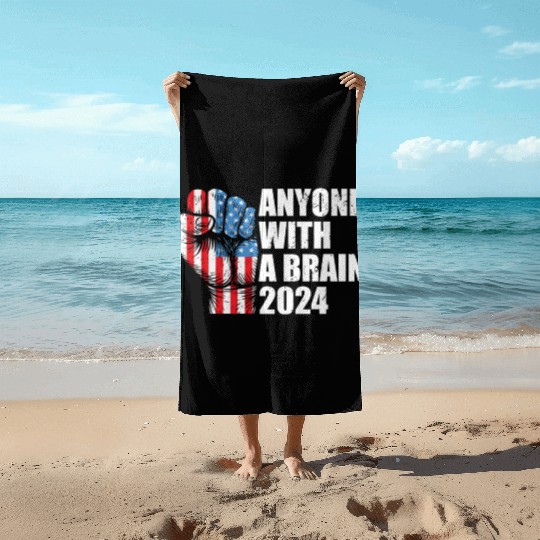 2024 Brain Vote Democracy Anti-Trump Beach Towels