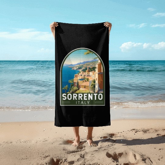 Sorrento Italy Travel Art Emblem Beach Towels