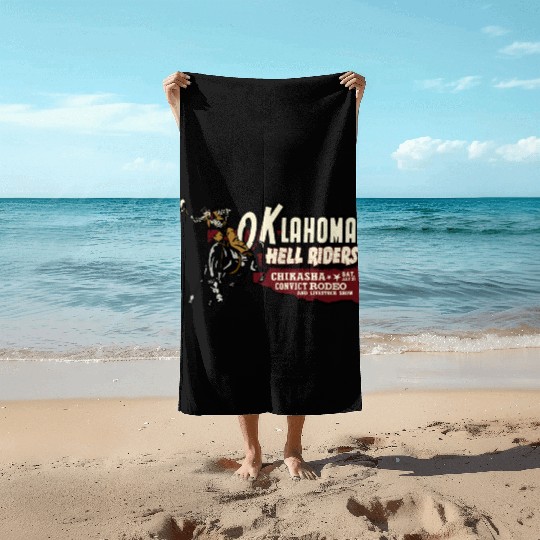 Vintage Convict Rodeo Oklahoma Beach Towels