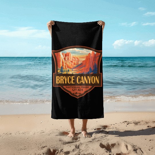 Bryce Canyon National Park Travel Retro Badge Beach Towels