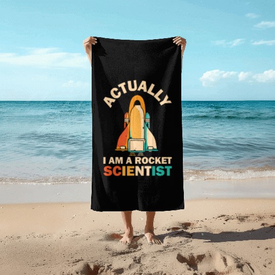Retro Rocket Scientist Space Shuttle Beach Towels