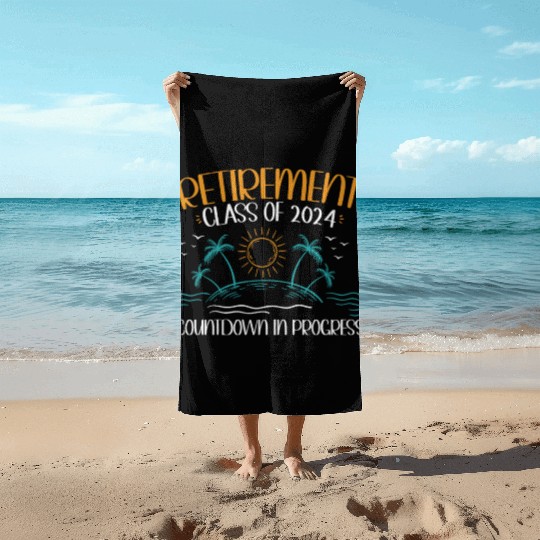 2024 Retirement Countdown Beach Beach Towels