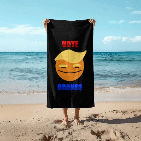 Support Donald J. Trump. Vote Orange Trump Smile Beach Towels