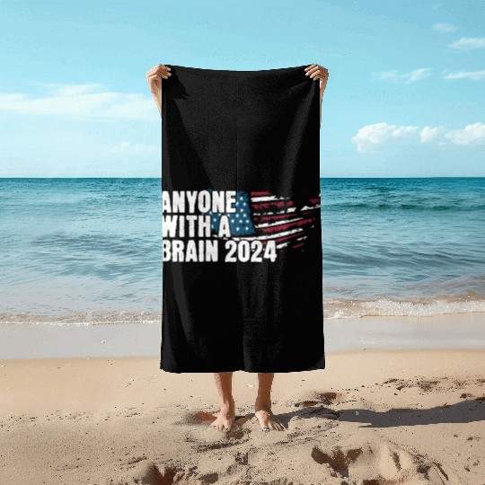 2024 Brain Vote Democracy Anti-Trump Beach Towels