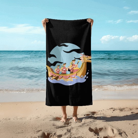 Chinese Dragon Boat Dragon Boat Racer Gift Beach Towels