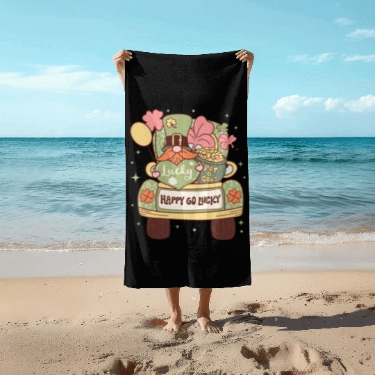 Happy Go Lucky Beach Towels