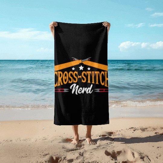 Cross Stitch Stitching Sewing Cross Stitch People Beach Towels