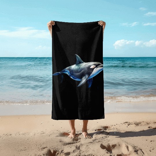 killer whale Beach Towels