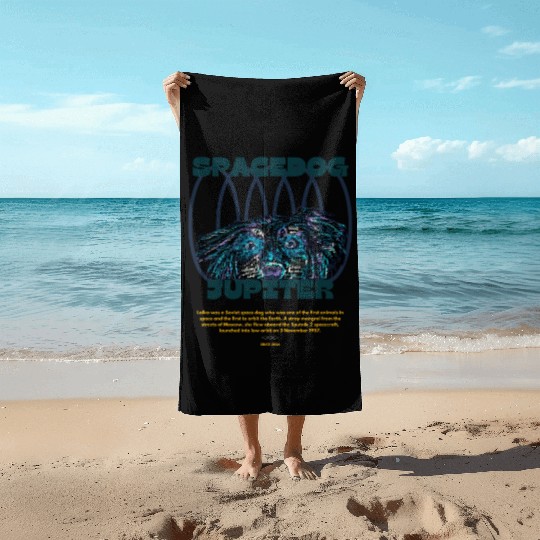 Futuristic Dog Art (Type Writer) Beach Towels