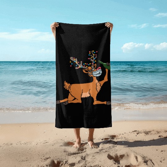 Drunk Reindeer Party-goer Gift Beach Towels