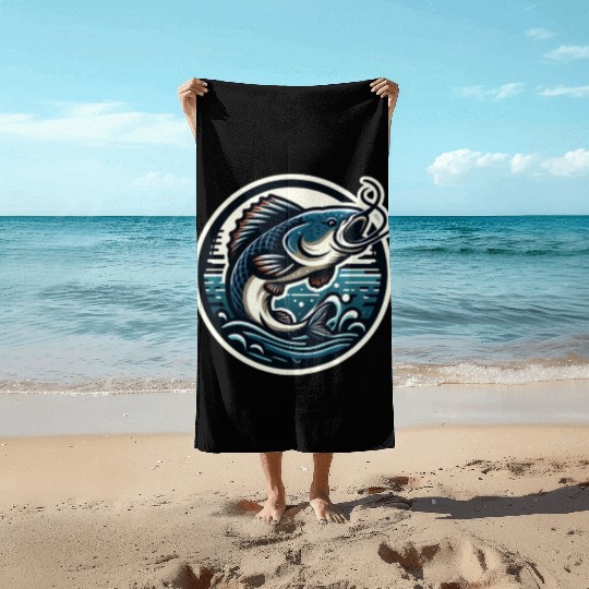 Flathead Catfish Fishing Beach Towels