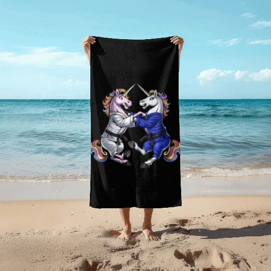 Unicorns Jiu-Jitsu Wrestling Beach Towels