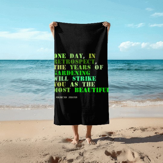 Plant sayings fake sigmund freud quote Beach Towels