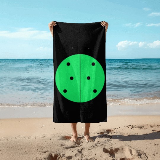green ladybug Beach Towels
