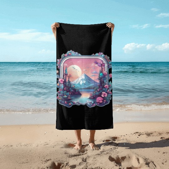 Landscape Silver mountain who loves landscape Beach Towels