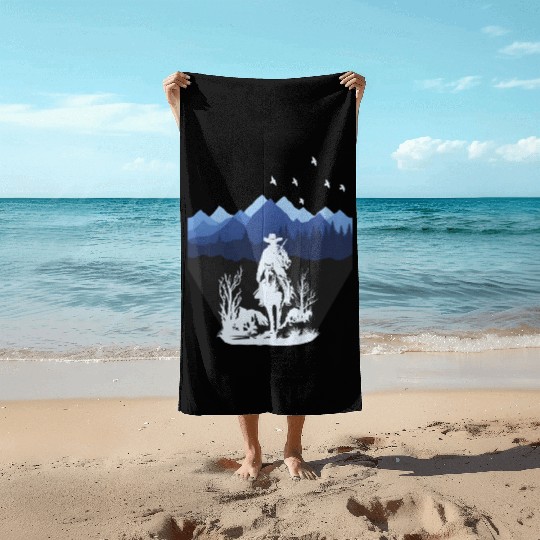 Countryside Cowboy 1 Beach Towels