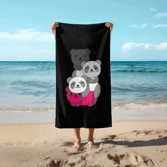 Gynephilia Flag Pride Lgbtq Cute Panda Beach Towels