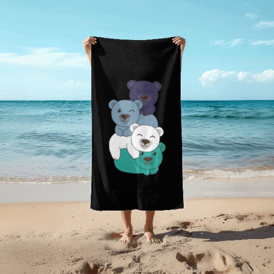 Oriented Aroace Flag Pride Lgbtq Cute Bear Beach Towels