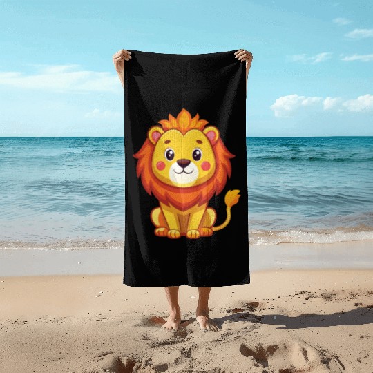 Cute Baby Lion Beach Towels