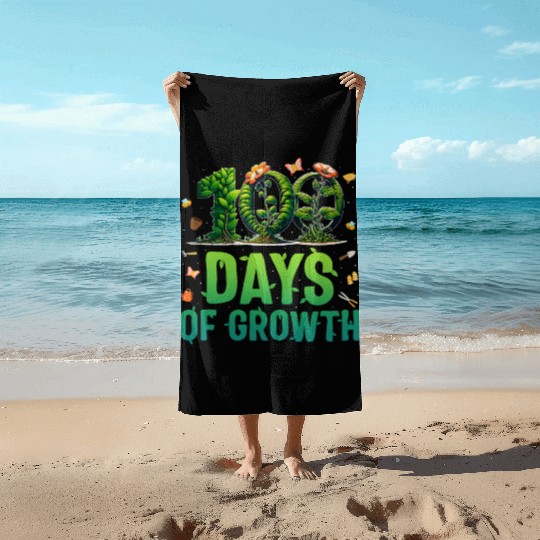 School Beach Towels, 100 Days Of Growth Growing Plants