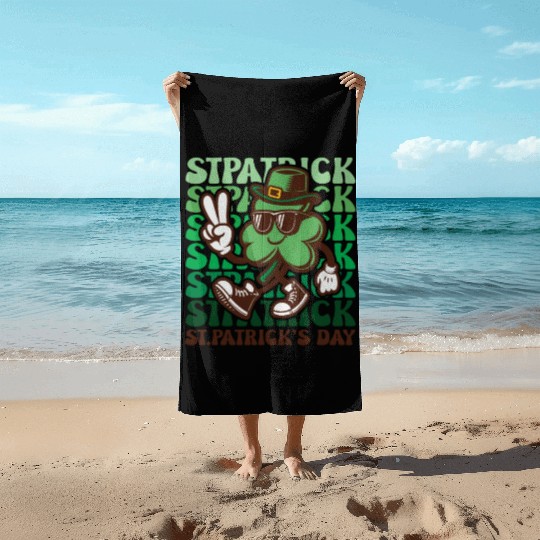 St. Patrick's Day Ireland Irish Green Beach Towels