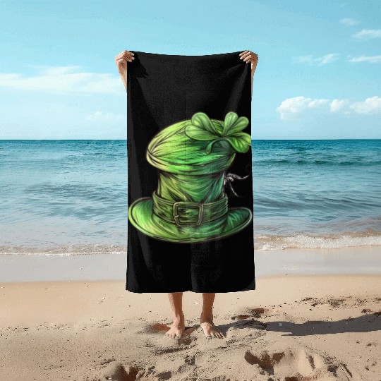 St Patrick Irish Green Hat Beach Towels