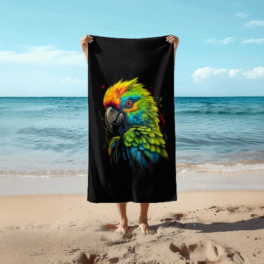 Macaw Parrot for a Bird Lover Animal Lover Beach Towels