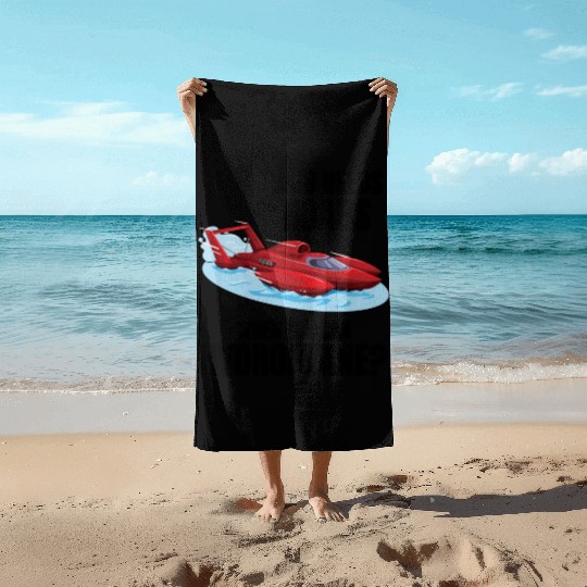 Hydroplane Racing Adventure: Leave Roads Behind! Beach Towels