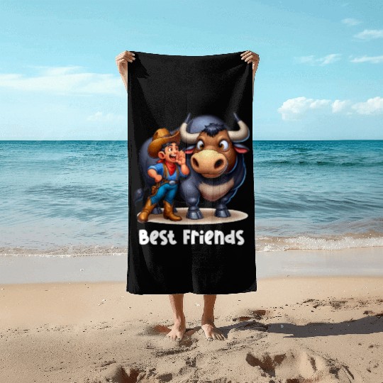 Rodeo Bull Riding Livestock Show Farmer Cattle Beach Towels