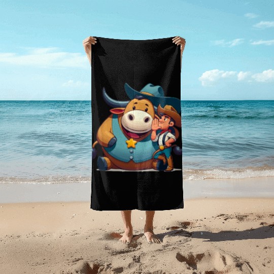 Rodeo Bull Riding Livestock Show Farmer Cattle Beach Towels