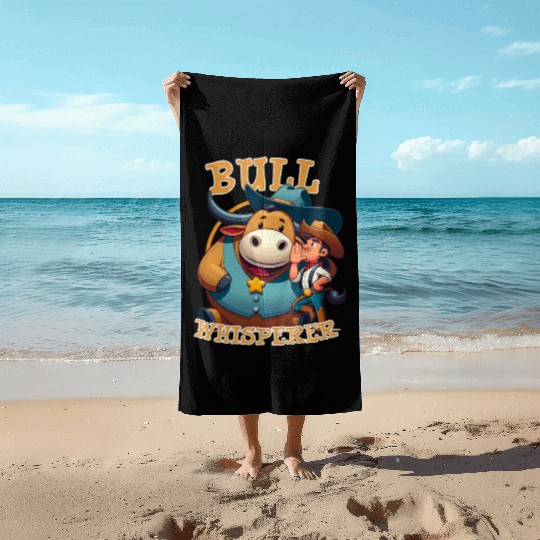 Rodeo Bull Riding Livestock Show Farmer Cattle Beach Towels