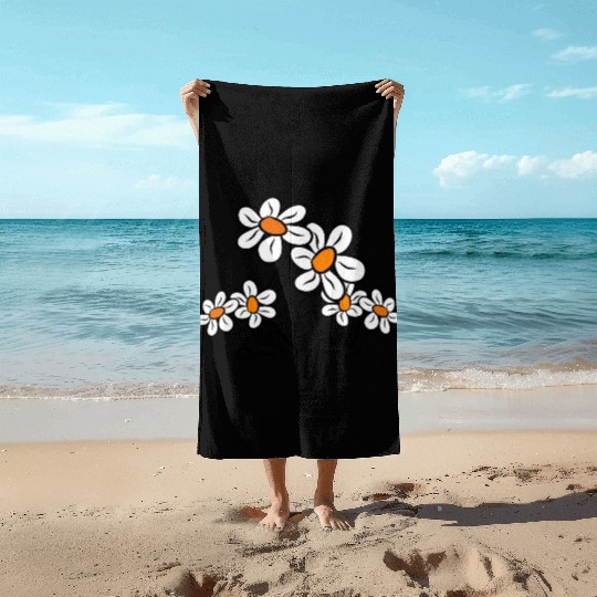 daisy flower, daisies in bloom blossoms garden Beach Towels