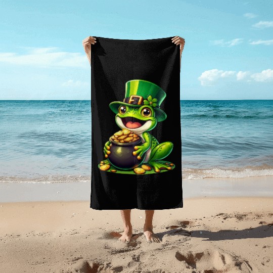 St. Patrick's Day Frog with Gold Beach Towels