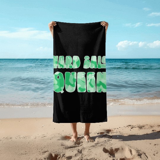 Yard Sale Queen green camo Beach Towels