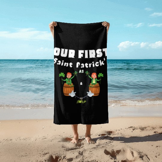 Husband Wife ,Our First St Patrick's Day As Mr&Mrs Beach Towels