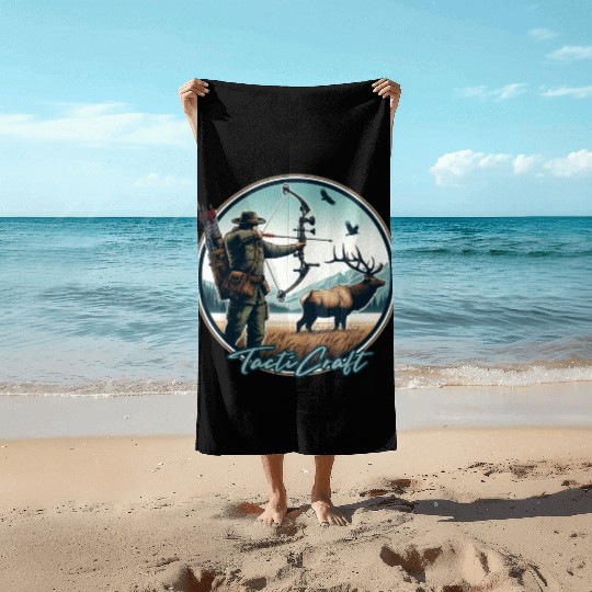 TactiCraft Elk Bow Hunter Beach Towels