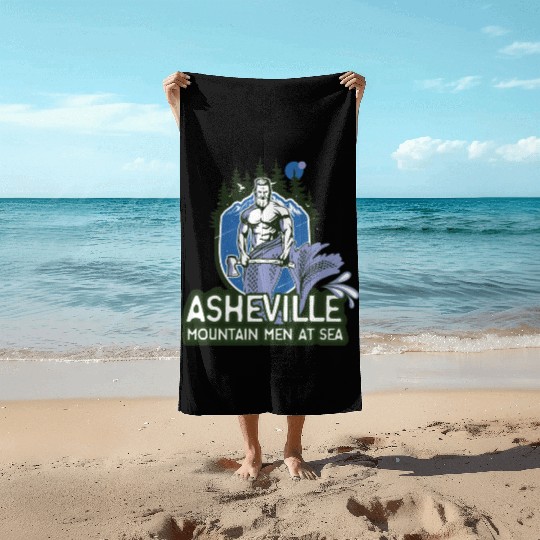 Asheville mountain men at sea Beach Towels