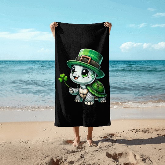 St. Patrick's Turtle Celebration Beach Towels