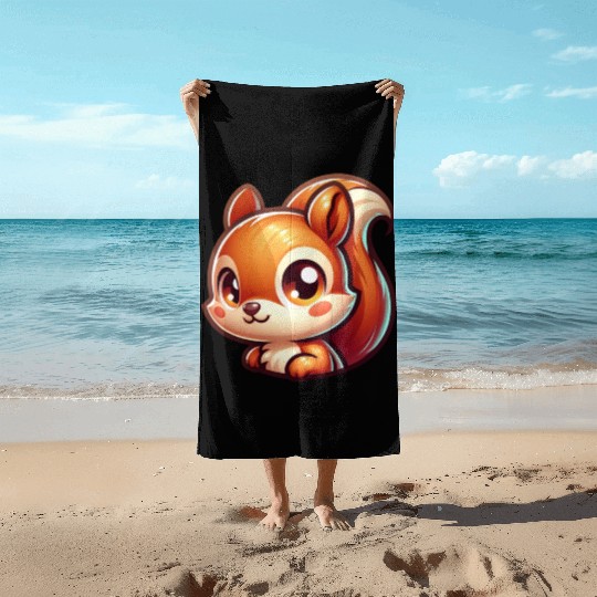 Cute Head Sport Squirrel Animal Lover Design Beach Towels