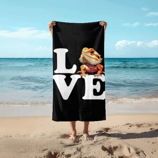 I love bearded dragon, reptile bearded Beach Towels