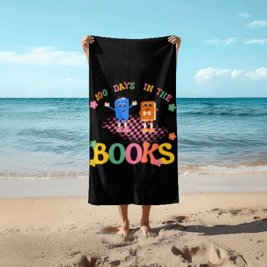 100 Days in the Books Reading Teacher Beach Towels