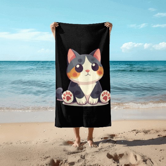Super Cute Kawaii Cat Beach Towels