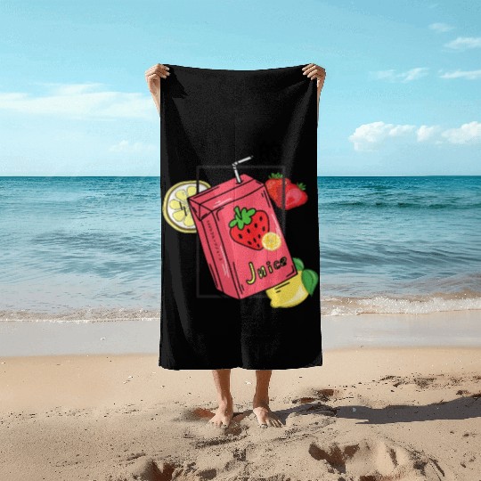 Strawberry Juice Beach Towels