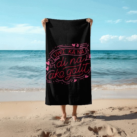 Love's Visual Symphony: Valentine's Graphics Desig Beach Towels