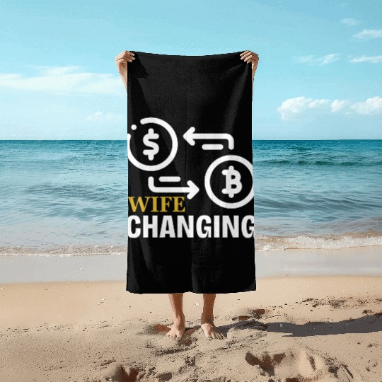 Black and Gold Wife Changing - Bitcoin Beach Towels