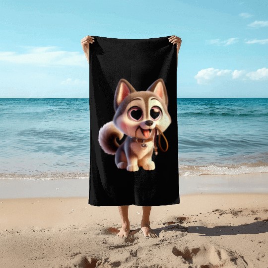 Charming Puppy Love Beach Towels